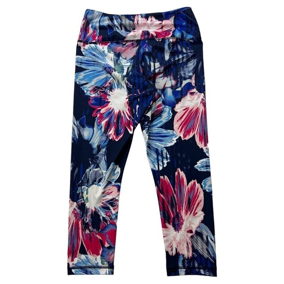Z By Zella Floral Ankle Cropped‎ Multicolored Leggings Size M - Picture 2 of 10